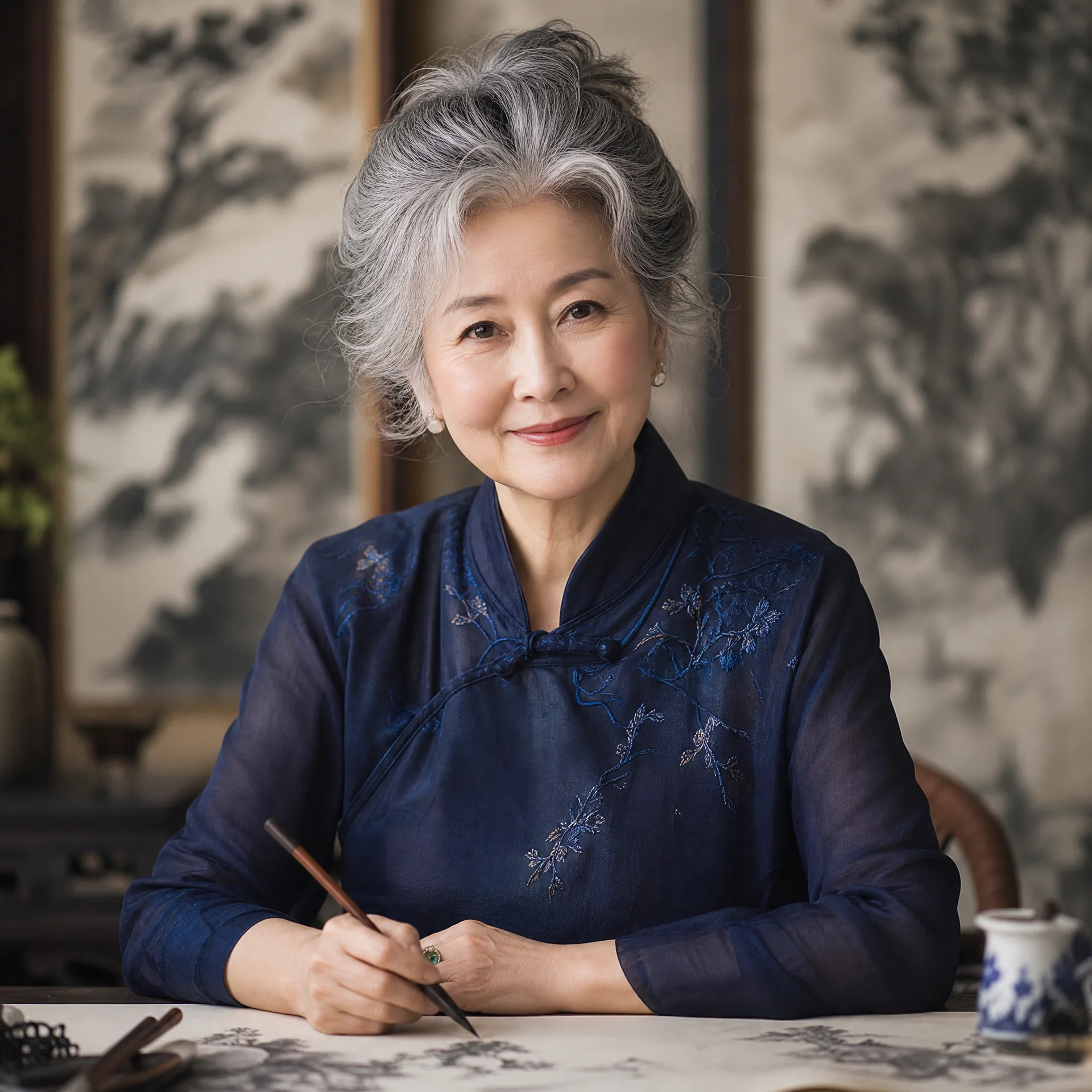 国画工笔名家评委苏清漪肖像