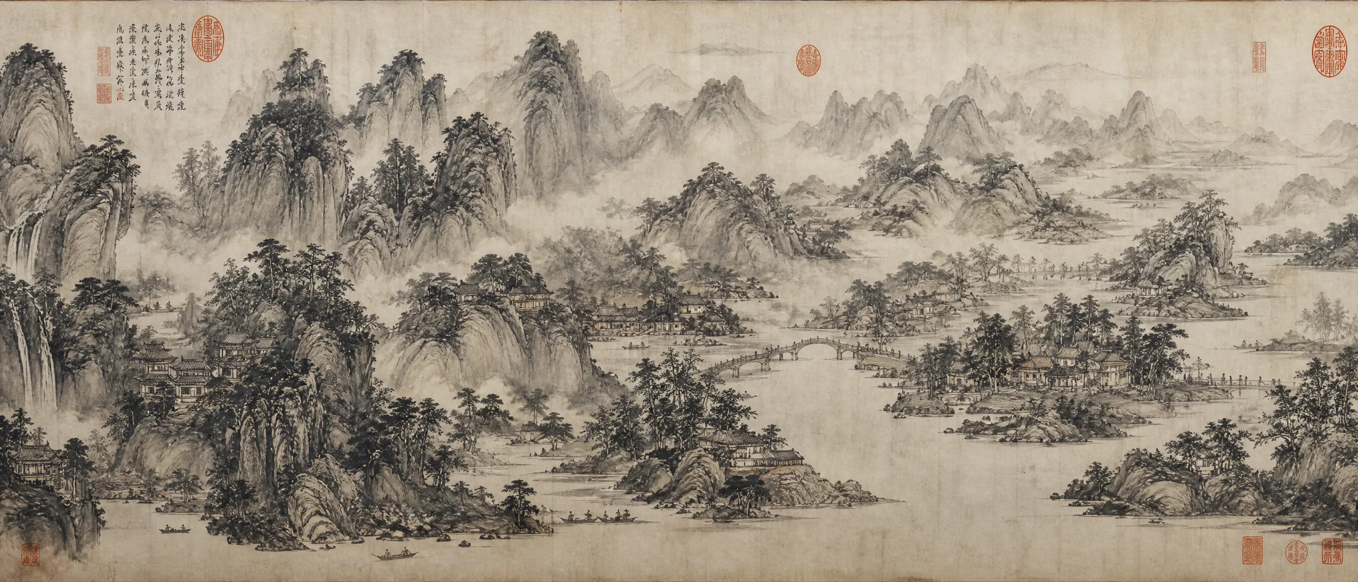 寄情山水大展水墨长卷参展作品